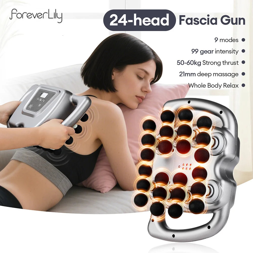 24Head Fascia Gun 99 Levels Strength HighFrequency Vibration Body Massage Back and Waist Massager Neck Shoulder masajeador 250714
