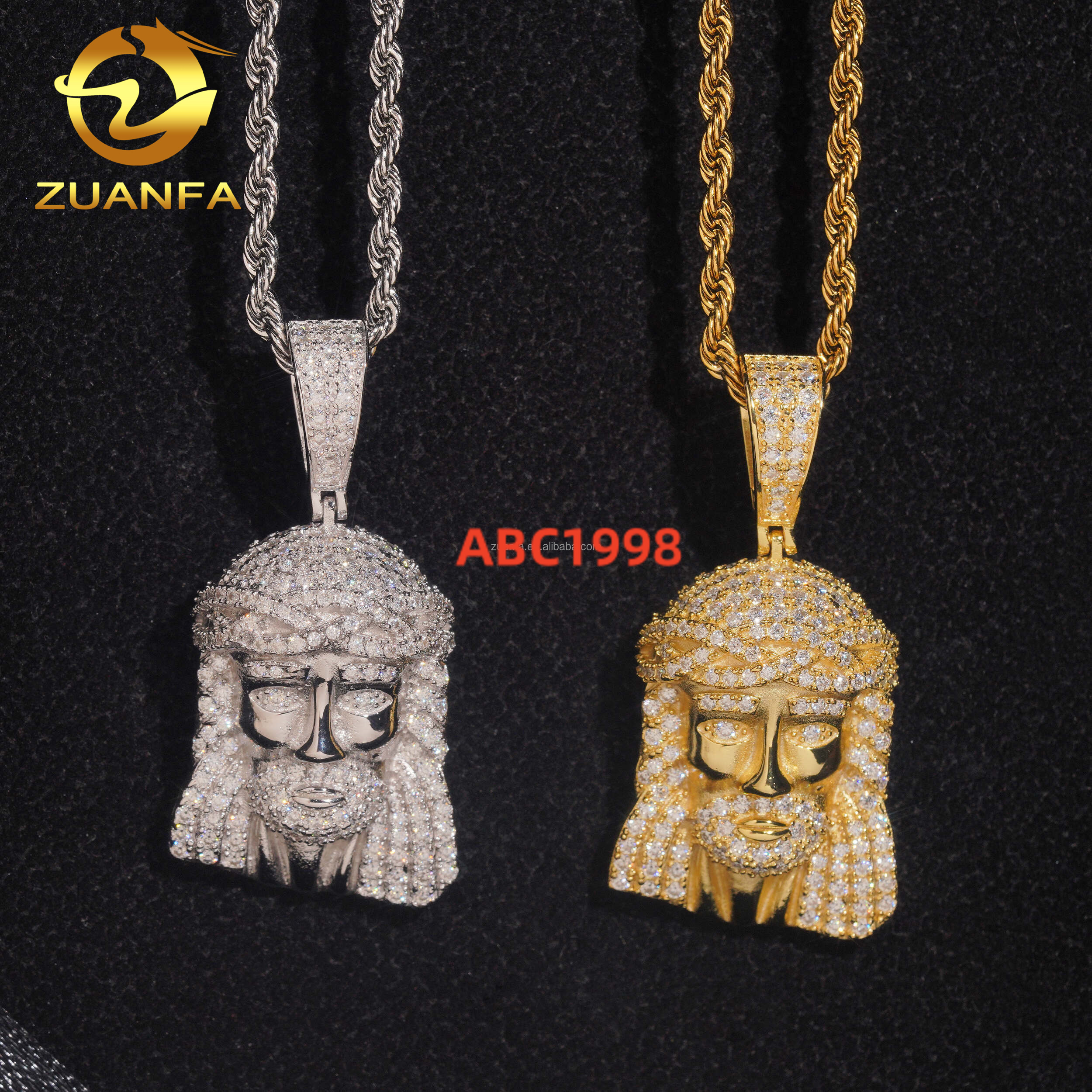 Bulk Stock Drop Shipping Hot Selling Fashion Jewelry Hip Hop Pendant 925 Sterling Silver VVS Moissanite Diamond Jesus Pendant