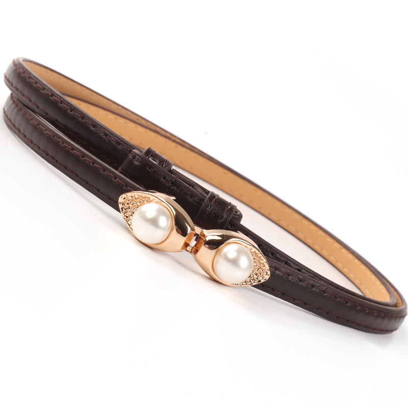 Designer Belt Cowhide Belts Woman Leather Belts Slim Belt Strap Luxury Women's Chain Belt Buckle Fashion Smooth Buckle Belt With Strap
