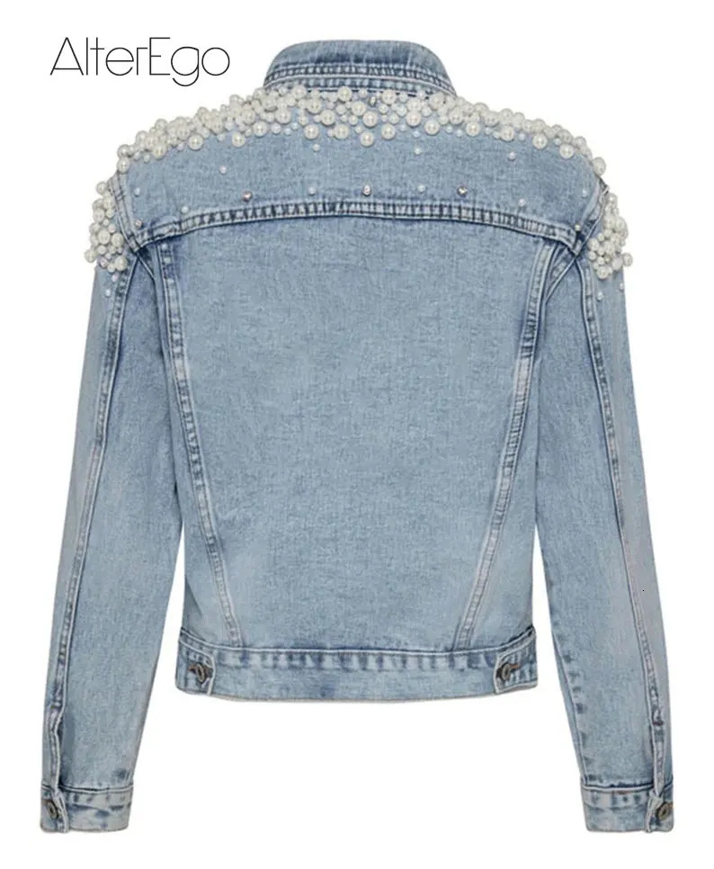 Jean Jackets Bride Pearl Denim Coat Bridal Pearls Coats Future Denim Outerwear Wedding Womens Clothing Solid Jacket 250728