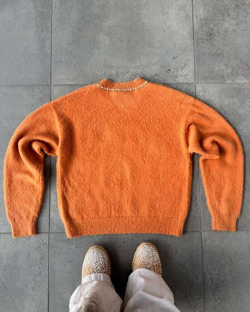 2025 Hip Hop Winter New Street Fashion Men Sweater Haruku Trend Casual Jumper Personality Pearl Embroidery Design Knitwear