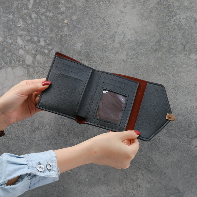 Ins New Simple Short Style 70% off Small Women's Coin Purse Card Holder Leather Wallet Trendy ddmythur