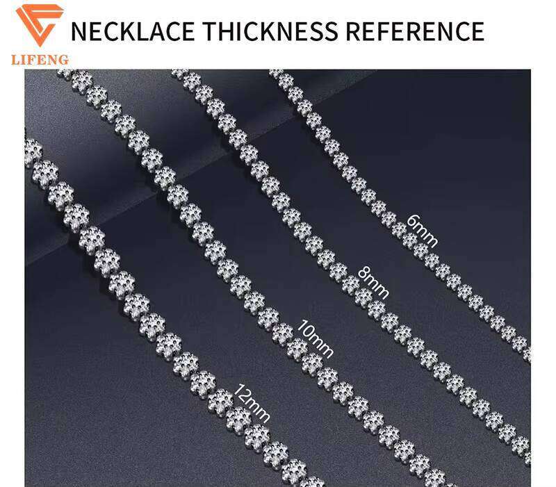 Fashion Jewelry Good Price Baguette Tennis Necklace Bling Dia VVS Moissanite Chain for Men and Women