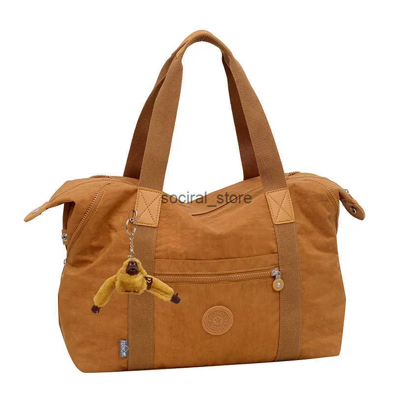 2025 Lightweight Travel Bag - Large Capacity Washable Tote with Monkey Keychain Gym Yoga Duffel for Women Men Weekend Getaway Q250728