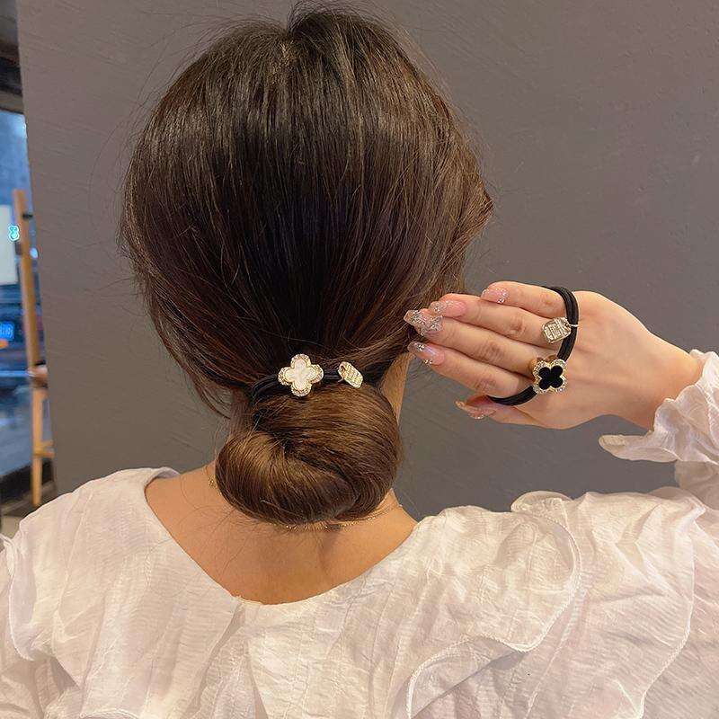 Korean Style Shiny Diamond Tie High-End Feel High Elasticity Durable Rubber Band Non-Damaging Rope Elegant Hair Accessories