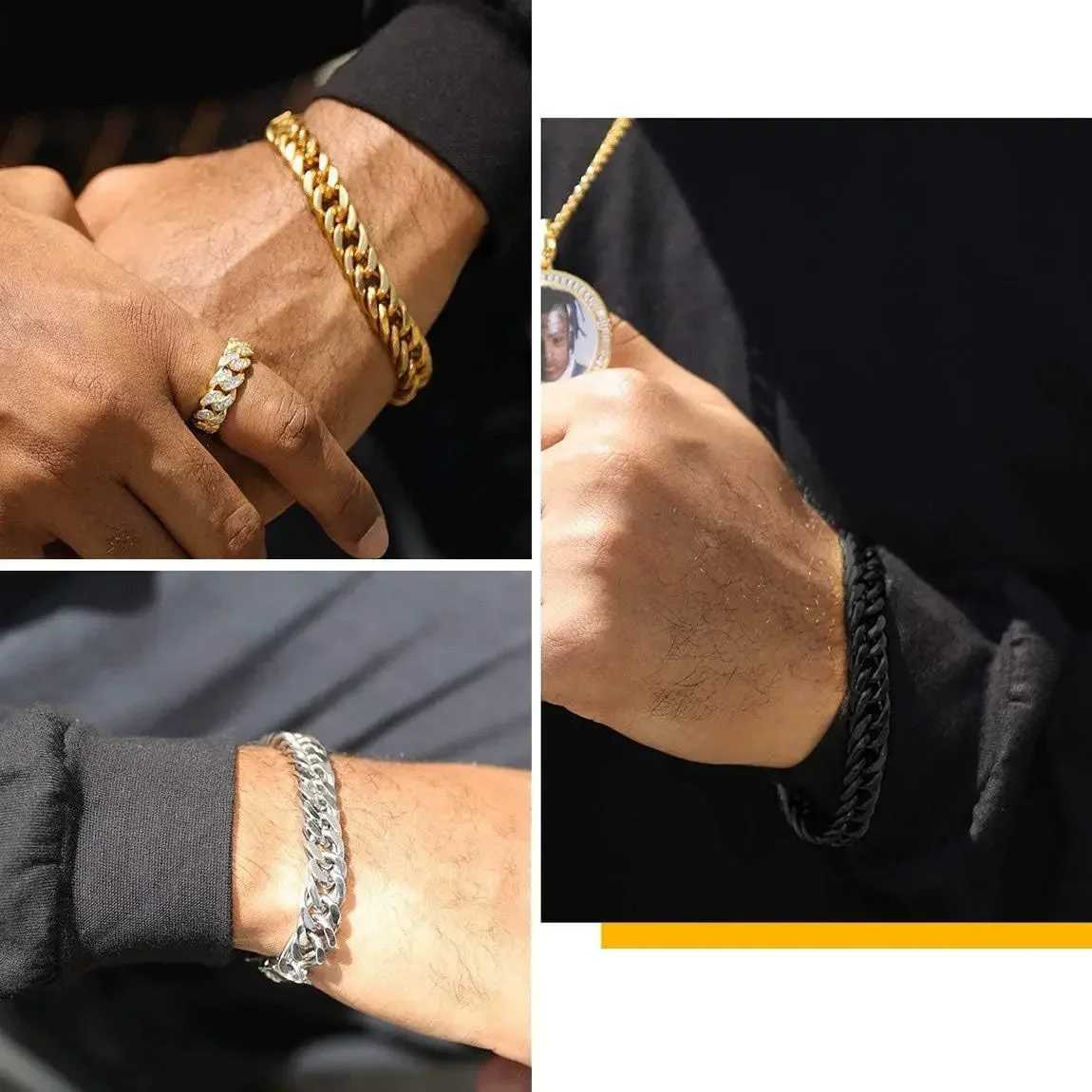 3.5-7MM Stainless Steel Necklaces For Men Punk Gold Color Cuban Link Chain Women Hip Hop Fashion Jewelry Accessories 45-70CM XJ250708