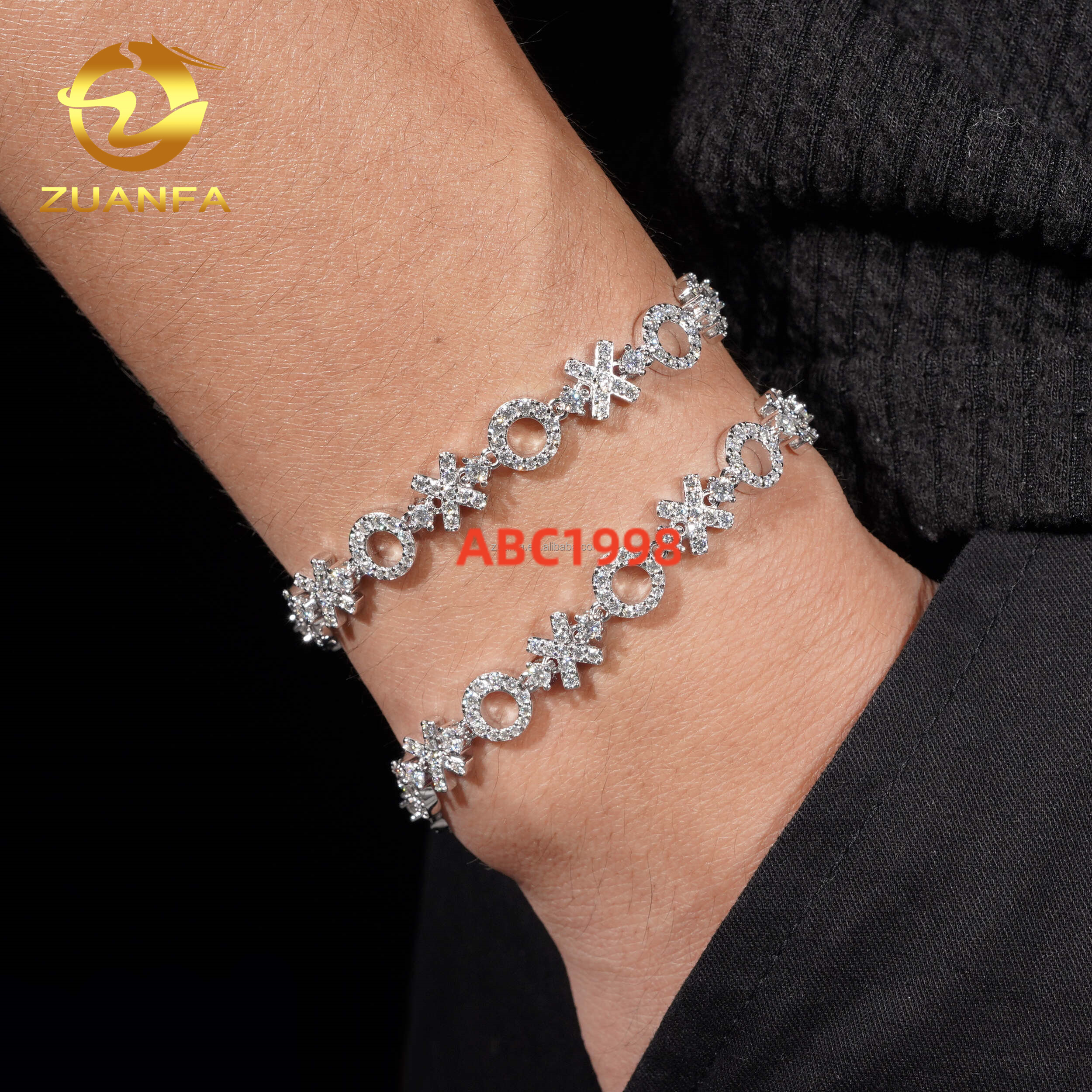 Bulk Stock Pass Diamond Tester XO Shape Luxury Female Elegant Jewelry Hip Hop Iced Out VVS1 Moissanite Diamond Tennis Bracelet