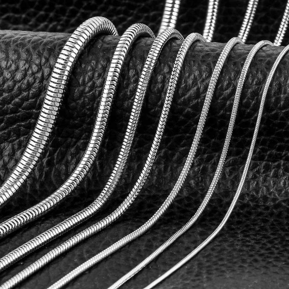 1 piece Stainless Steel Round Snake Chain Pendant Necklace For Men Women Necklace Jewelry XJ250708