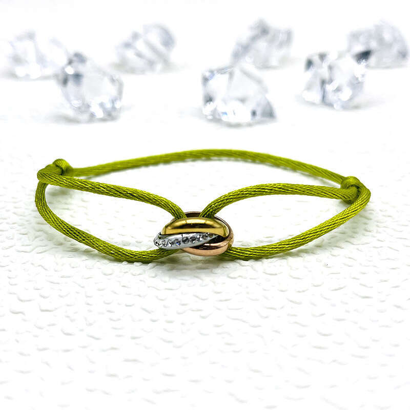 Fashion Simple Ins Style Woven Lucky Peripheral Three-Ring Dia Bracelet ddmypluto