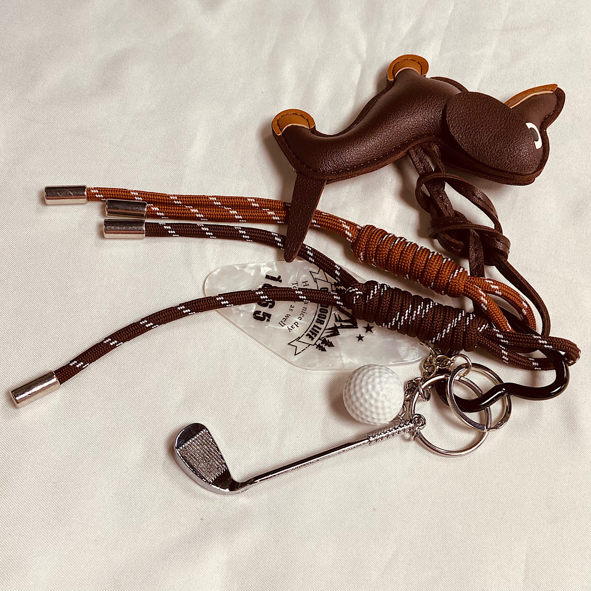 Dachshund Dog Keychain Miu Series Bag Pendant Niche Blogger Same Style Leather Woven Ornament 250728