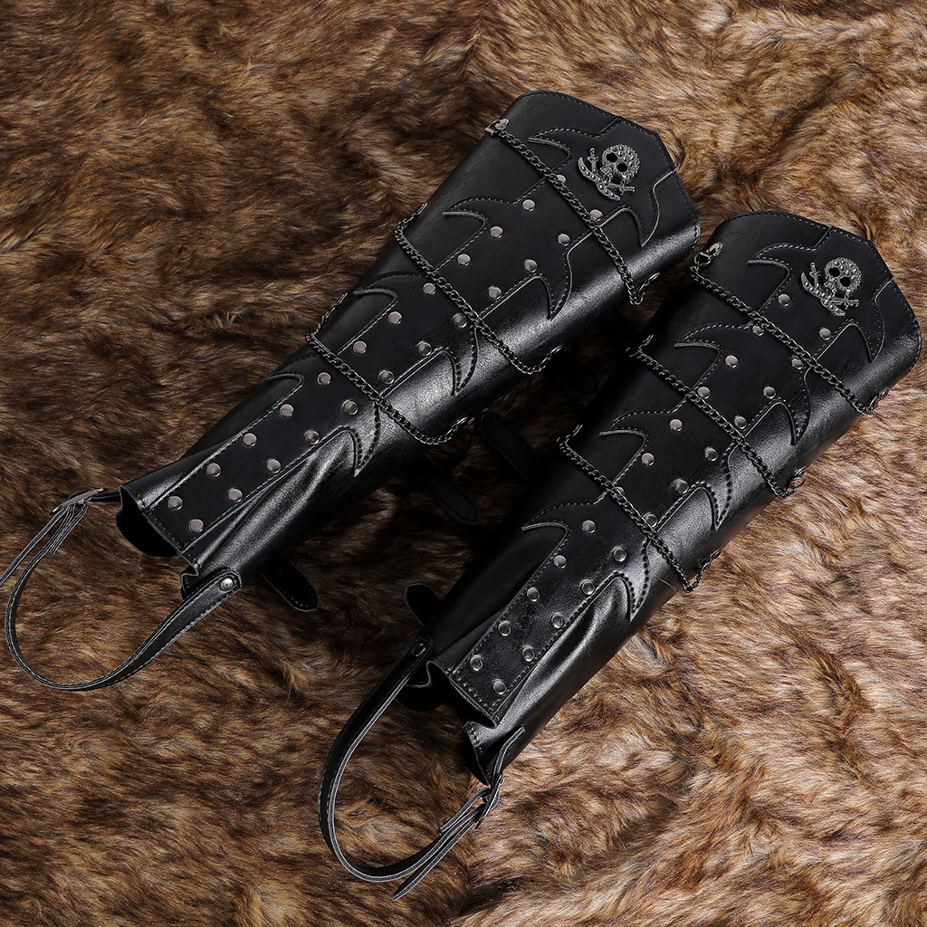 Dark Gothic Style Knight Boots Leg Cosplay Costume Accessories Adult Boot Film Performance Shoe Covers ddmymoon