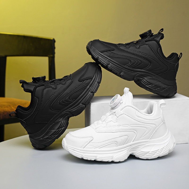 Children's White Kids Black Sneakers Sports Athletic Dance Boys Shoes