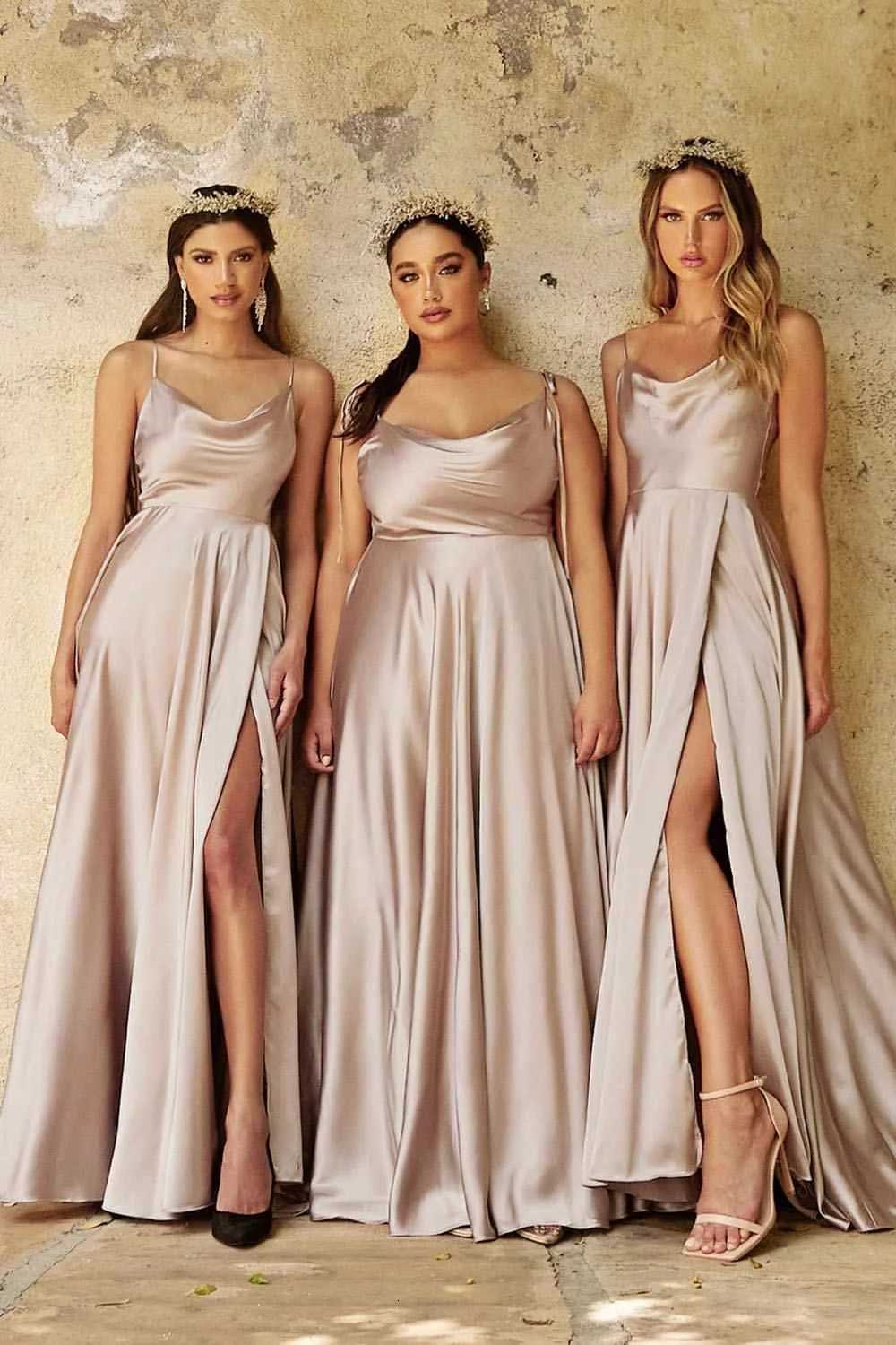 Missho Satin Chaul Neck Tie Straps Maxi Women Summer Dresses Sexy Gg Slit Bridesmaid Evening Prom Party Dress For Night Out Z250728