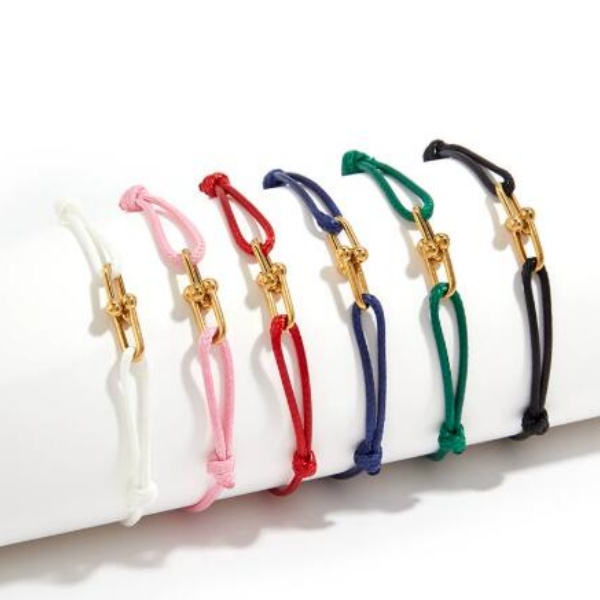 Classic Adjustable U-Shape Charm Bracelets for Women High Quality Silk Rope Bracelet Female Jewelry Gifts Wholesale