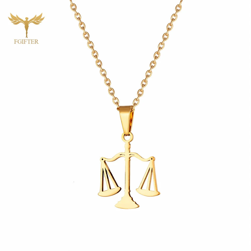 Scale Pendant Necklace Earring Set Stainless Steel Accessories Western Goddess of Justice Symbol Fairness Woman Jewelry 250715