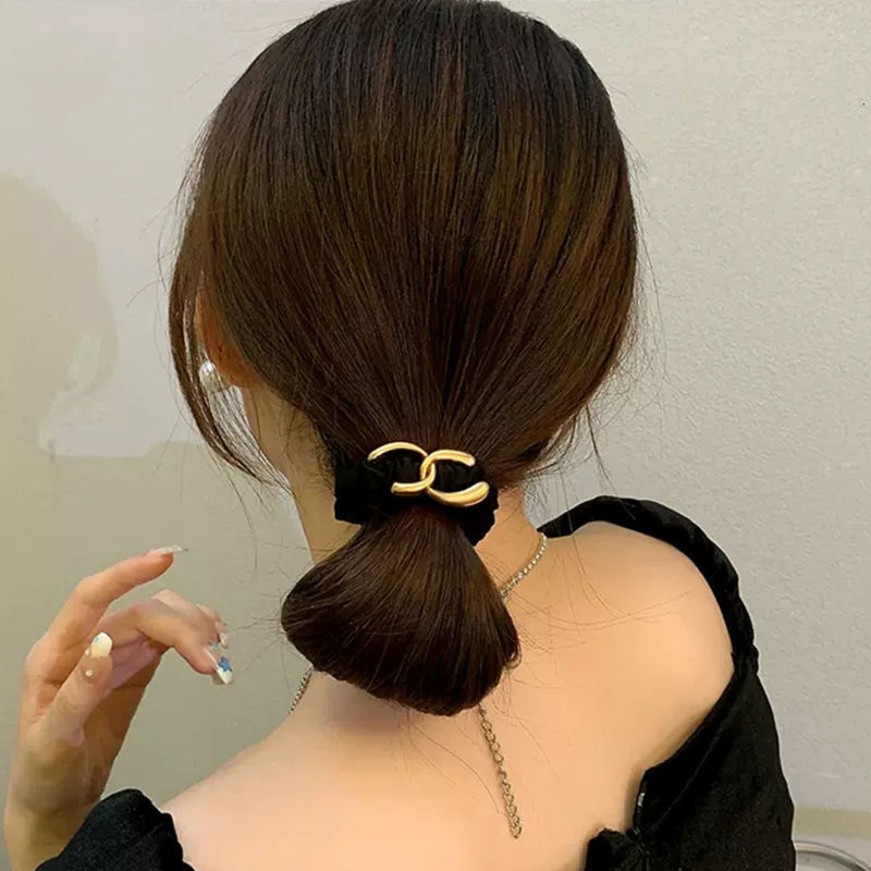 Black Hair Tie for Women Elastic Hair Band Simple High Elasticity Durable Hair Accessory 250728