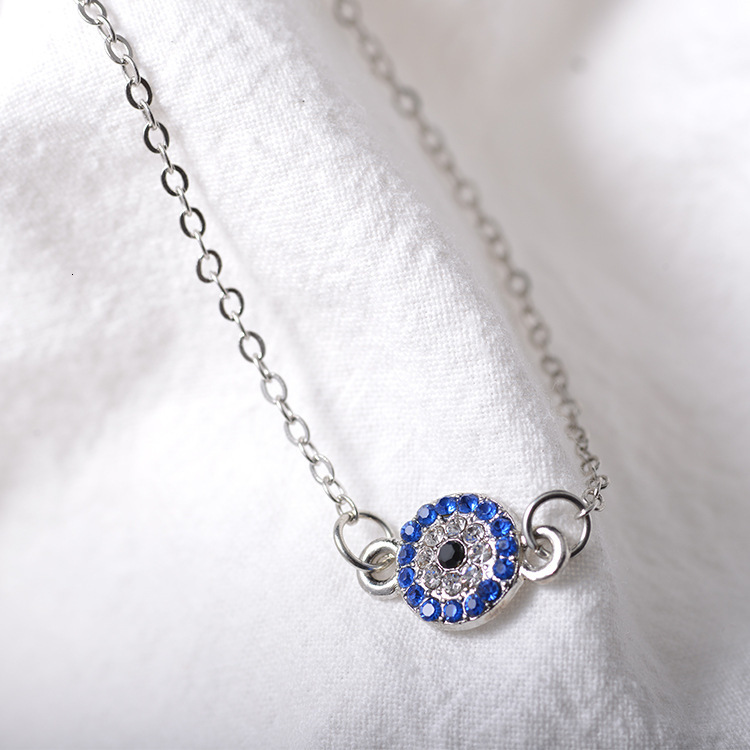 Fashion simple fashion social trendsetter diamond devils eye geometric Anklet Turkish jewelry 250728