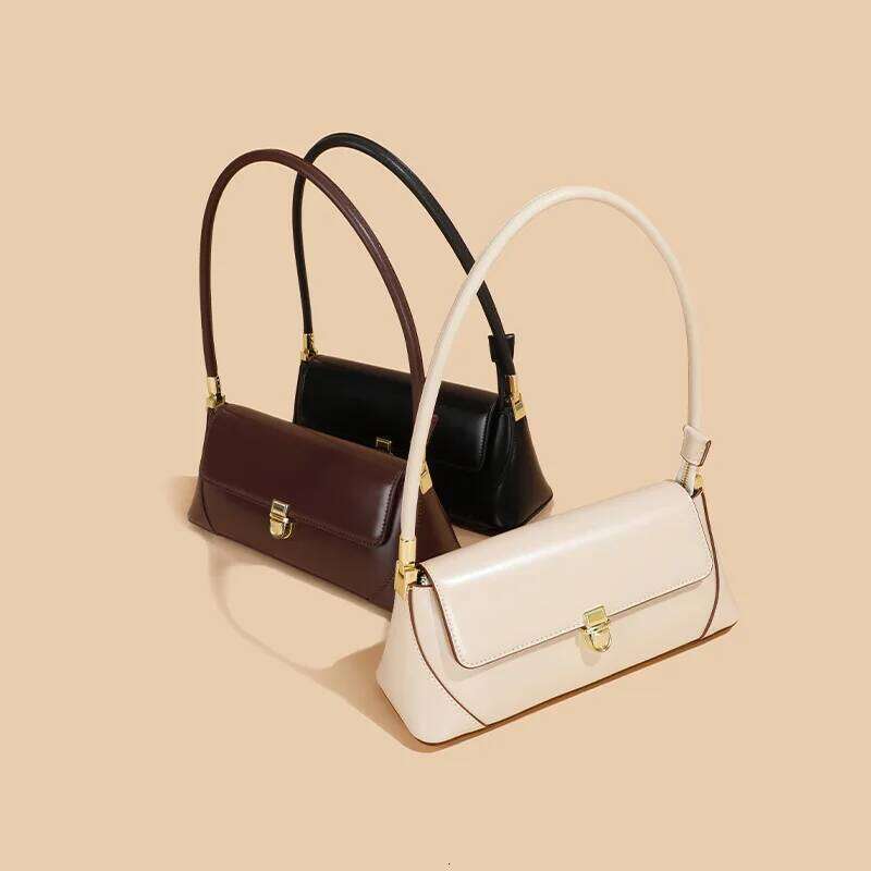 Genuine Shoulder fashion Handbag Leather phone bag for Women baguette Underarm Bag