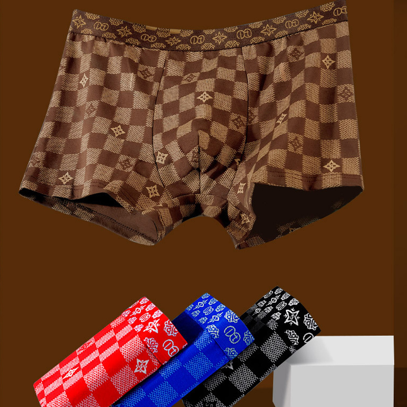 Men's Pure Cotton Printed Boxer Briefs Mid-Rise designer Boxer Shorts Comfortable and Breathable for All Seasons