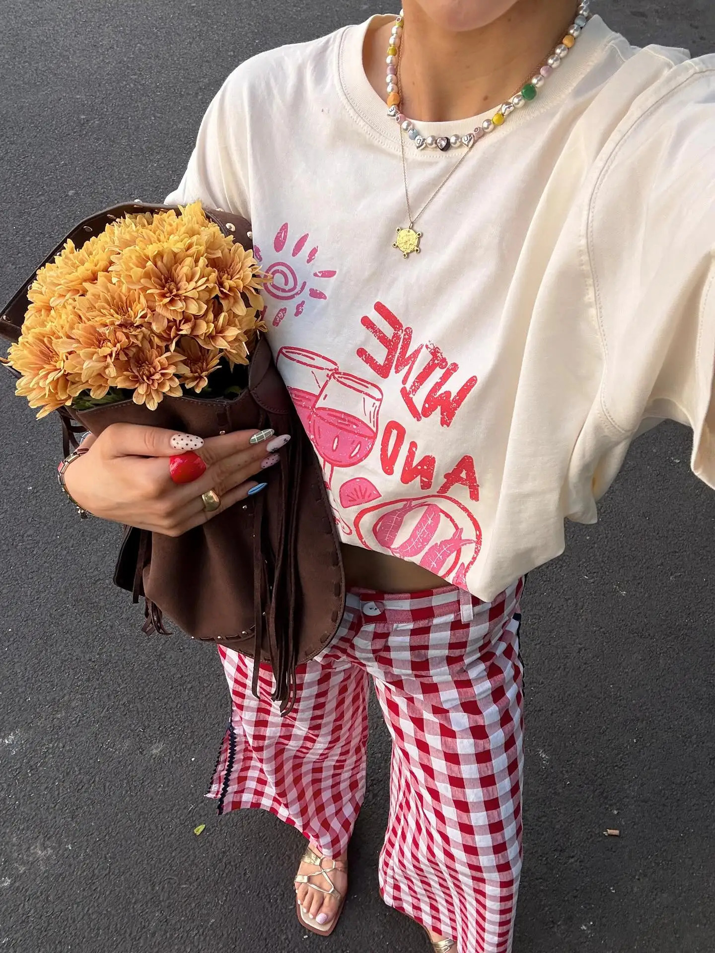 Casual Cute Wine Glass Print Graphic T Shirts Streetwear Gothic Oversized T Shirt Grunge Summer Y2k Top Harajuku Women Clothing 250728