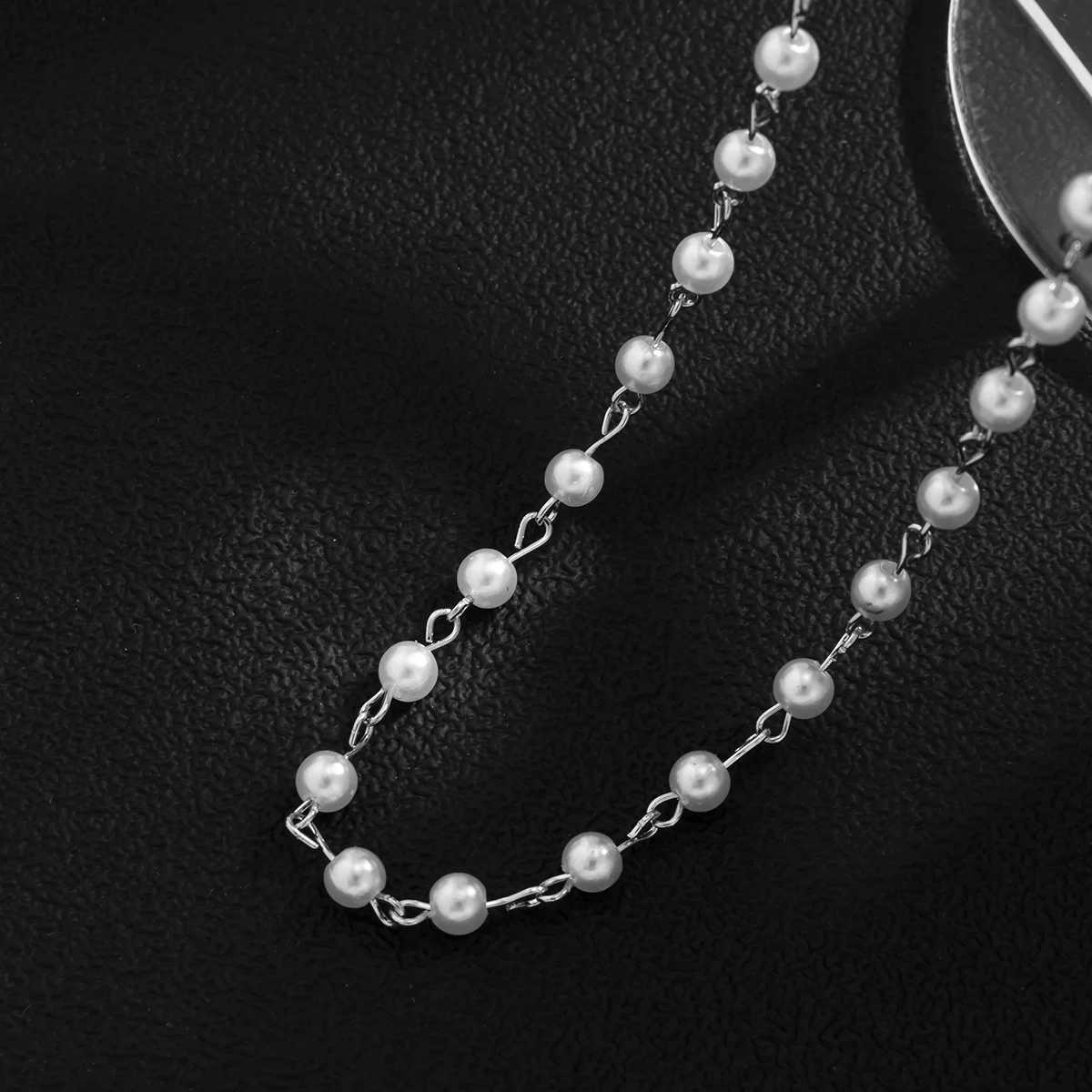 Small Imitation Pearl Beads Chain Short Choker Necklace for Men Trendy Beaded Chain Necklace on Neck 2023 Fashion Jewelry Collar XJ250708