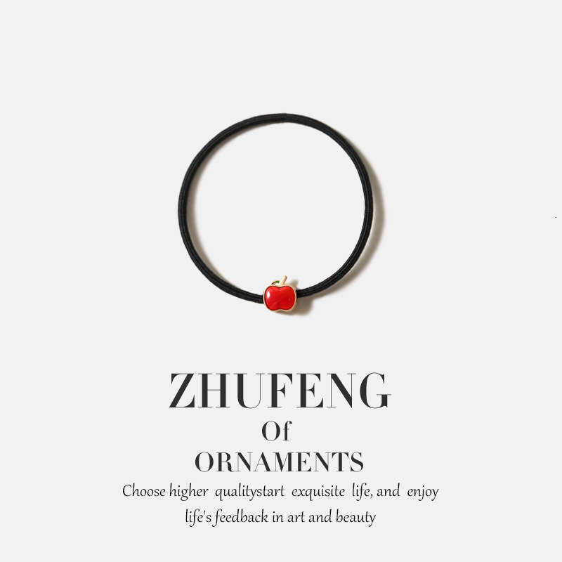 Cute Little Apple Tie Basic Girls Small Elastic Band Mori Girl Simple High Ponytail Versatile Hair Accessory