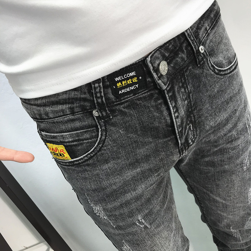 new free shipping designer pants for man Slim fit ripped ankle pants