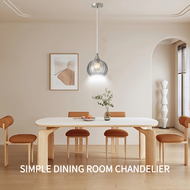 Contemporary Single Head Hardware Chandelier - EASY Installation for Restaurants