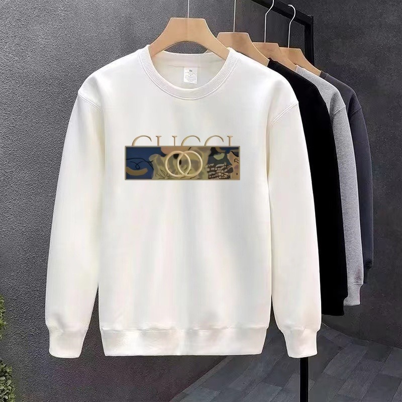 Men's High-End Cotton Fleece-Lined Sweatshirt Korean Style Fashionable Casual Versatile Outerwear for Autumn and Winter 2025s Round neck Shirts f