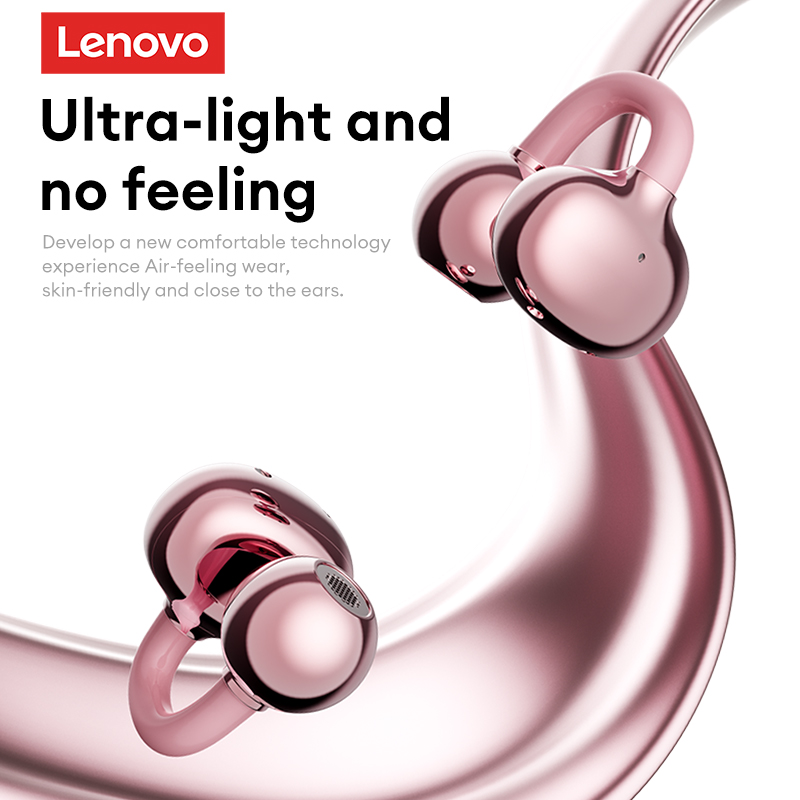LenovoServices Fashion design Headphones Clip on Wireless Bluetooth 6.0 Earphones Long Battery Life Sports HIFI Stereo IPX4 waterproof LE302