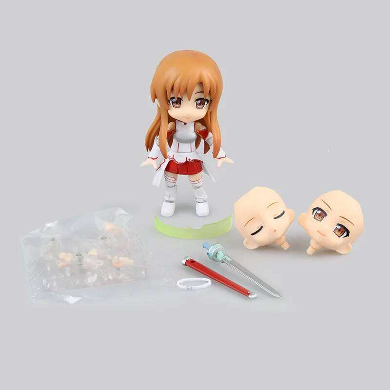 11CM Anime Sword Art Online Asuna Cu Poche (#17) Model Toy Gift Collection Action Figure Replacement Face PVC Doll