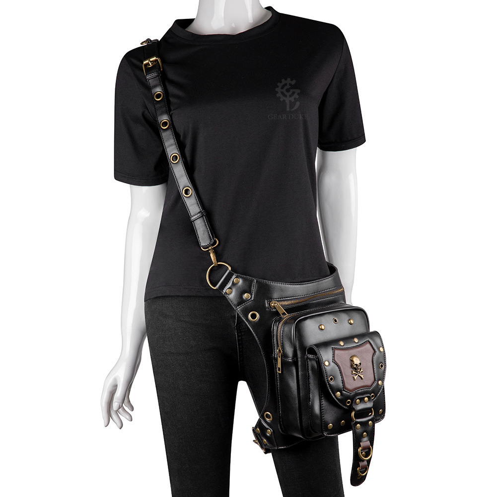2022 New Women's Motorcycle Punk Single Shoulder Crossbody Skull Outdoor Casual Waist Bag ddmymoon