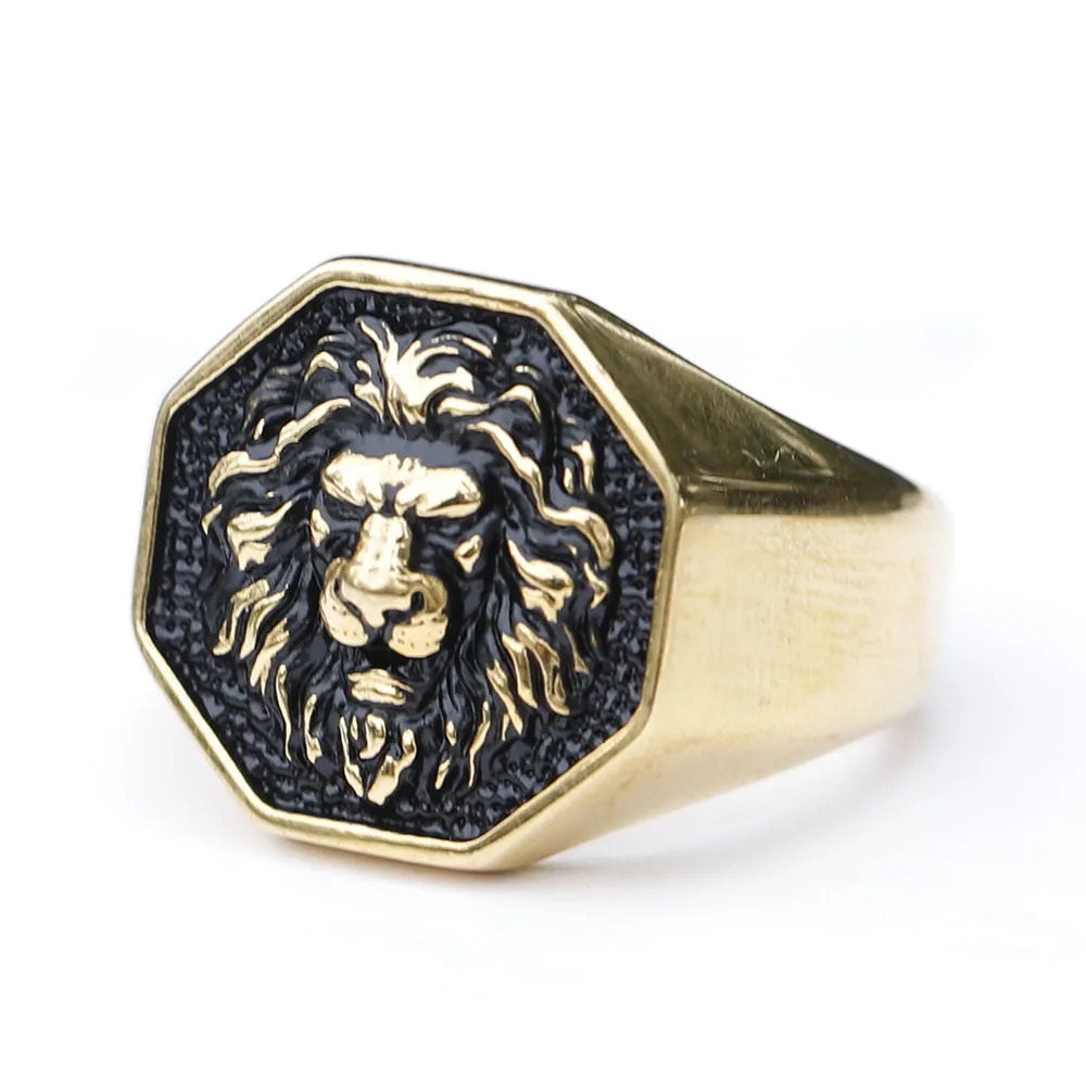 Detailed Stainless Steel 3D Lion Head Rings For Men Women Punk Trendy Domineering Vintage Animal Jewelry Gift 250723