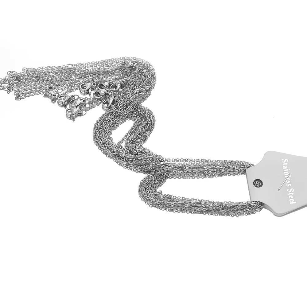 10pcs 45+5cm Gold Color Stainless Steel Link Chains in Bulk Necklaces Fashion Jewelry Adjustable Chains Wholesale Chokers DIY XJ250708