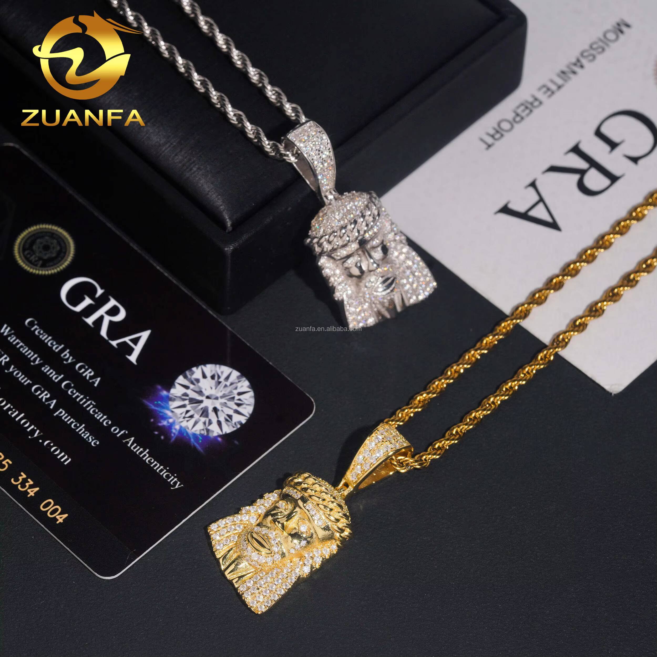 Pass Diamond Tester Drop Shipping Fashion Religious Jewelry Hip Hop 925 Sterling Silver VVS Moissanite Diamond Jesus Pendant