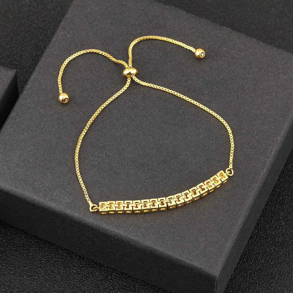 925 Sterling Silver Rhinestone Bracelet For Women New Design Shiny Luxury Rectangle Zircon Adjustable Chain Jewelry Birthday Gift W250728