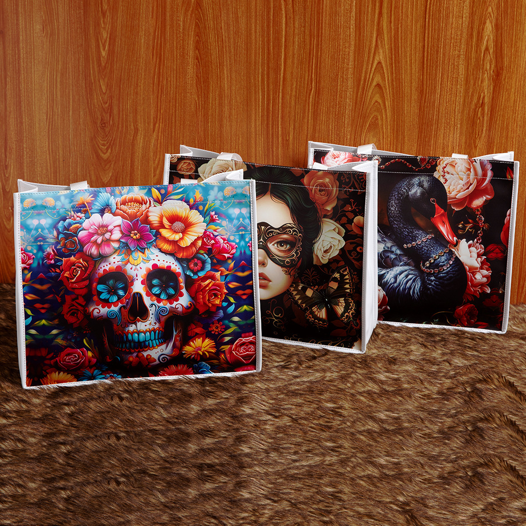 Skull Gothic Underarm PU Leather Printed Large Capacity Casual Commuter Shoulder Bag for Women ddmymoon