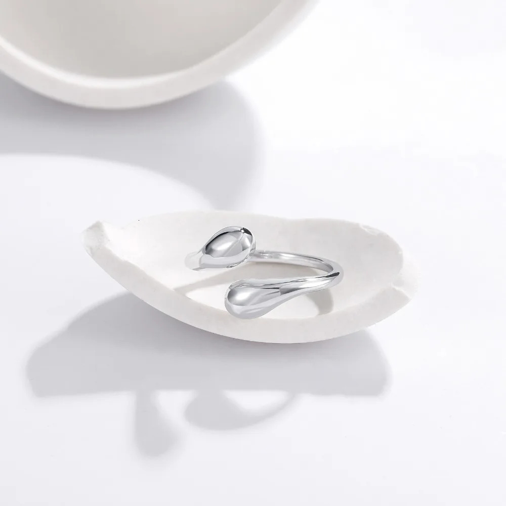 Monkton 100% 925 Sterling Silver Chunky Water Drop Rings For Women Handmade High Polished Band Statement Ring Girl Gifts 250723