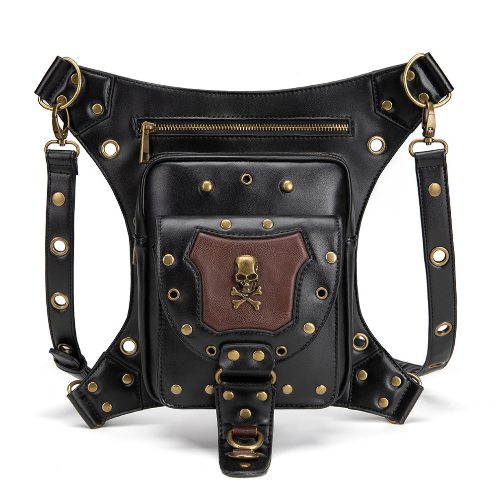 2022 New Women's Motorcycle Punk Single Shoulder Crossbody Skull Outdoor Casual Waist Bag ddmymoon
