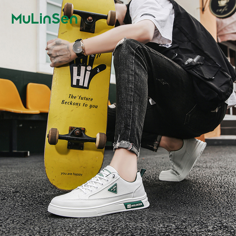 Mulinsen men's summer breathable soft-soled mesh white shoes sports leisure mesh panel shoes men's hollow trendy shoes