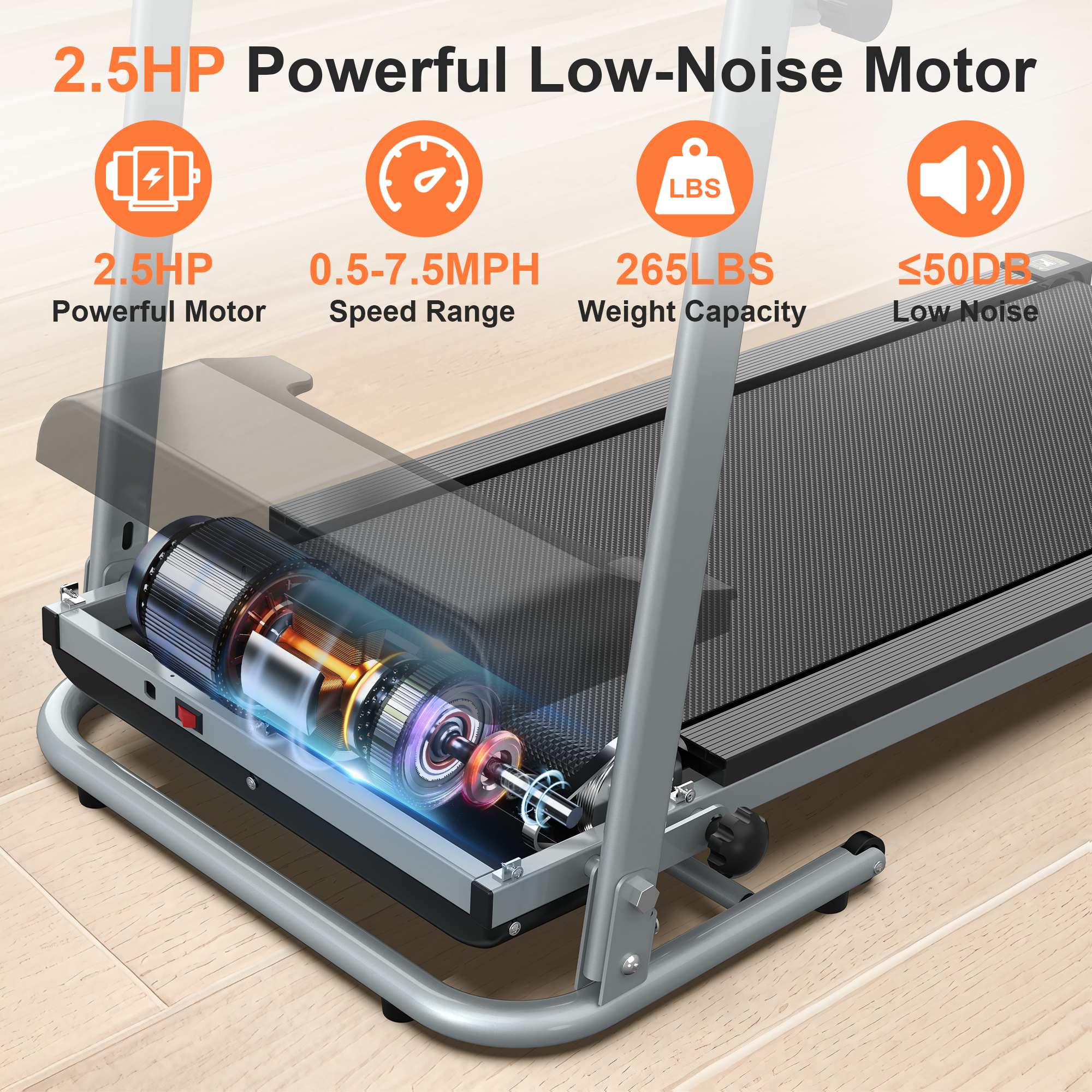 Multi-functional Household Folding Running Machine with Adjustable Speed Settings