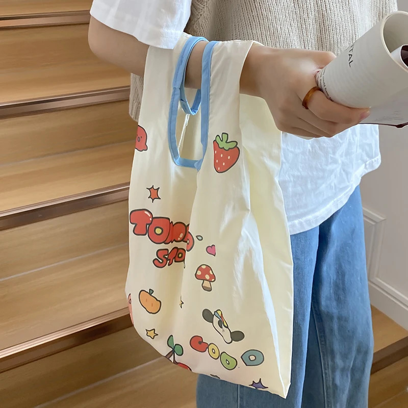 Summer Women Little Tote Cute Cat Dog Print Cloth Small Beach Handbag Female Shopper Leisure Shopping Hand Bags Eco Purse 250723