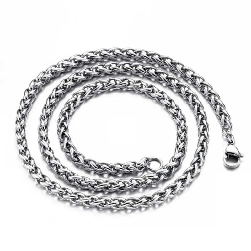 3MM-8MM Stainless Steel Twisted Chain Necklace For Men Women Neck Hand Chains Jewelry Accessories XJ250708