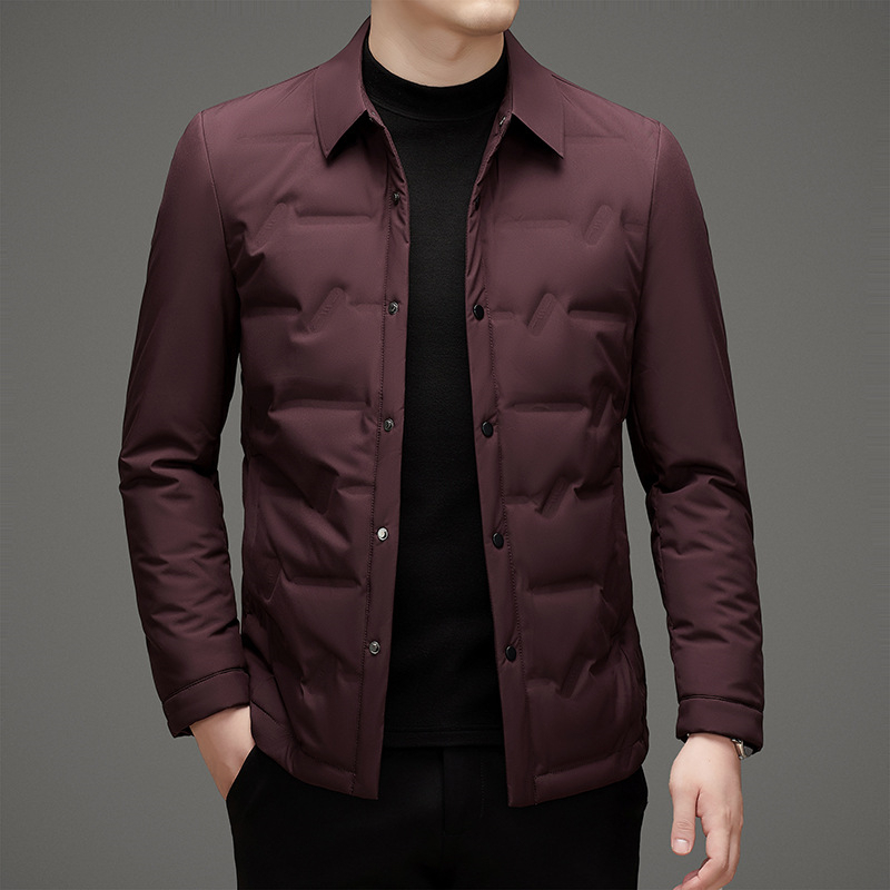 free shipping designerLightweight down jacket for men in autumn and winter suitable for business and leisure with a white duck down warm shirt collar