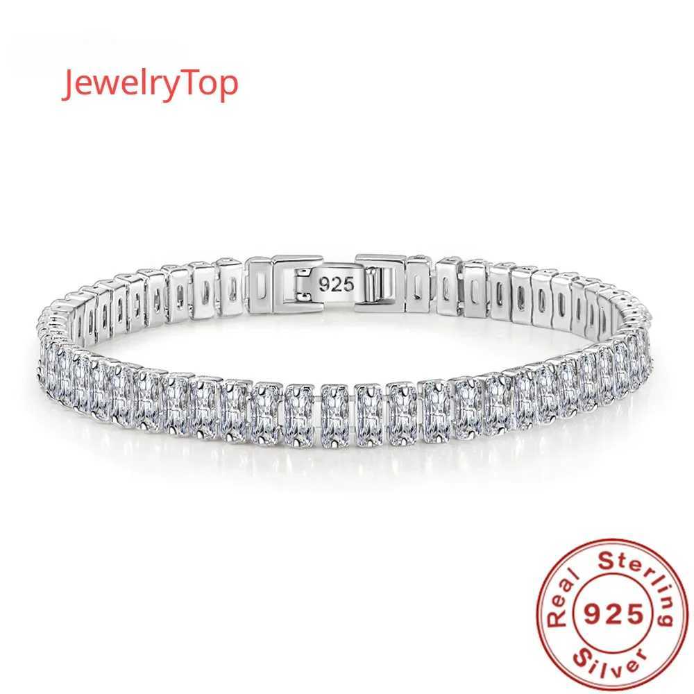 925 Sterling Silver Bracelet Elegant Zircon Crystal Fine Jewelry For Women Girl Engagement Wedding Glamor 18CM W250728