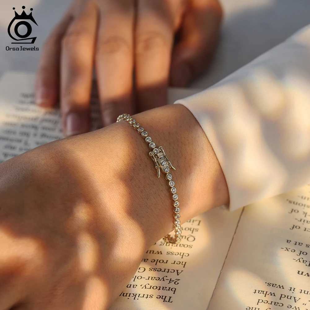 925 Sterling Silver Tennis Bracelet for Women 1.5/2/3mm Cubic Zirconia Handmade Chain Bracelets Party Jewelry SB143 W250728