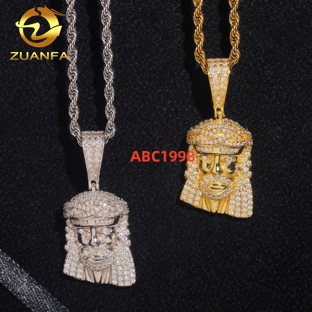 Hip Hop Jewelry GRA Certified Pass Diamond Tester Custom 18K Gold Plated 925 Silver Iced Out VVS Moissanite Jesus Pendant