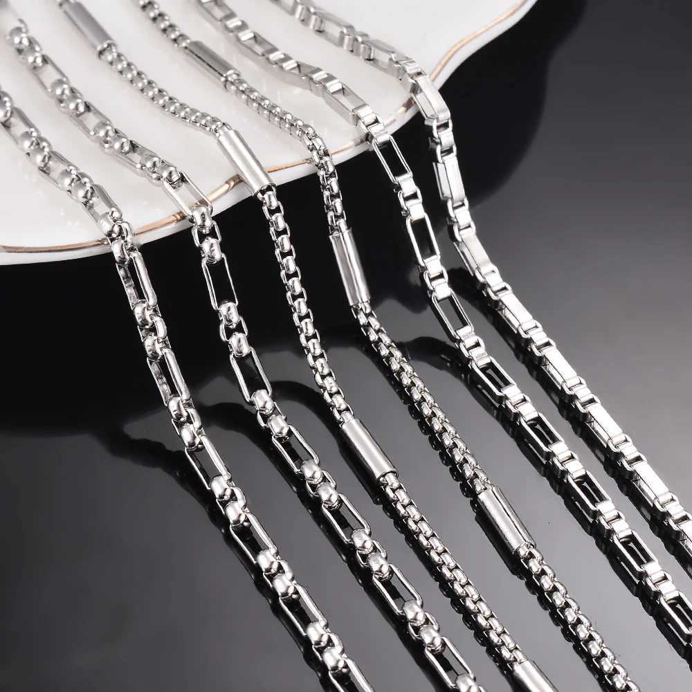1 Piece Stainless Steel Square Pearl Chain Necklace 3 1 Handmade Box Chain DIY Jewelry Making Bracelet Anklet Necklace XJ250708