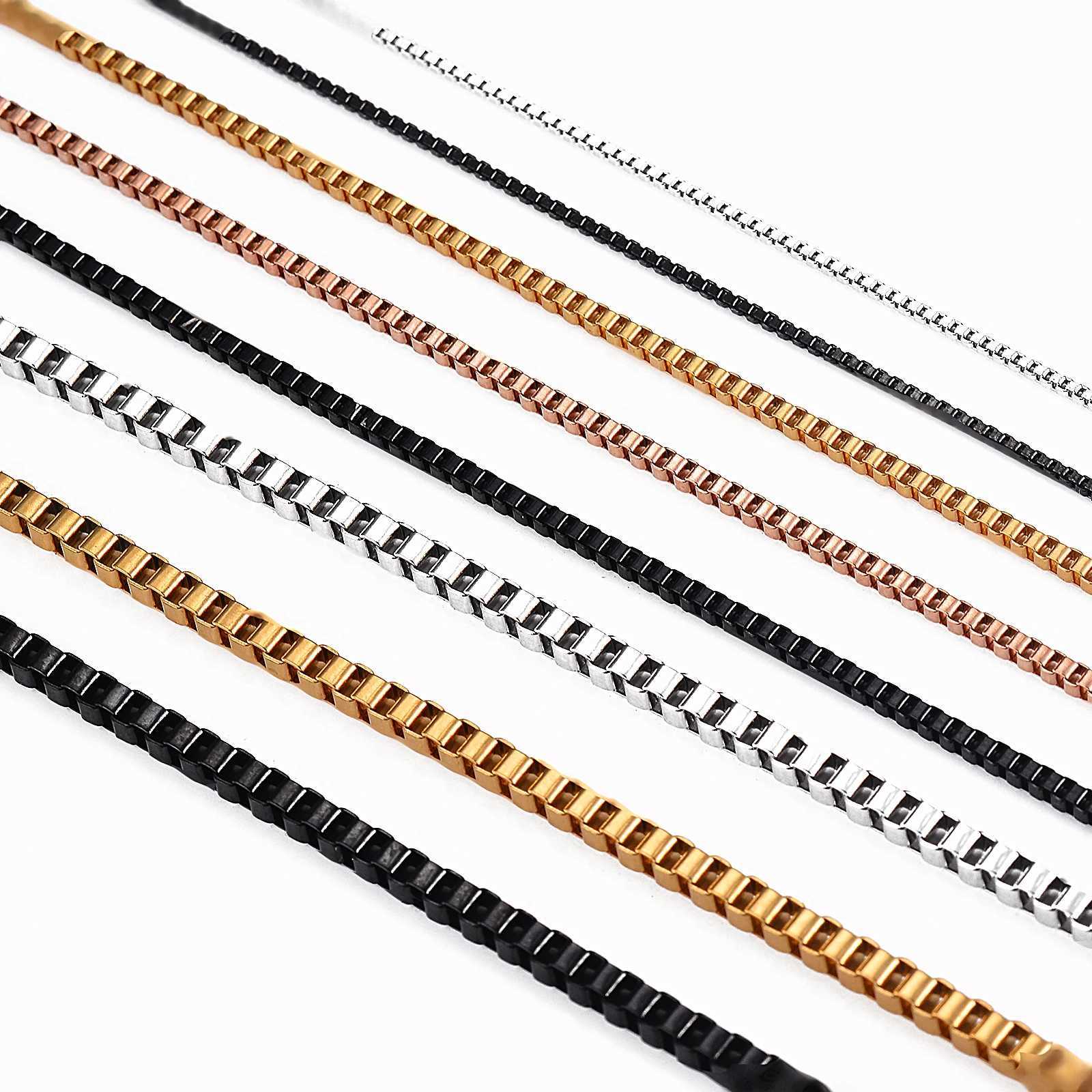 1Pc Width 1.5mm/2mm/2.5mm/3mm Stainless Steel Box Chain Necklace DIY Jewelry Making for Men and Women XJ250708