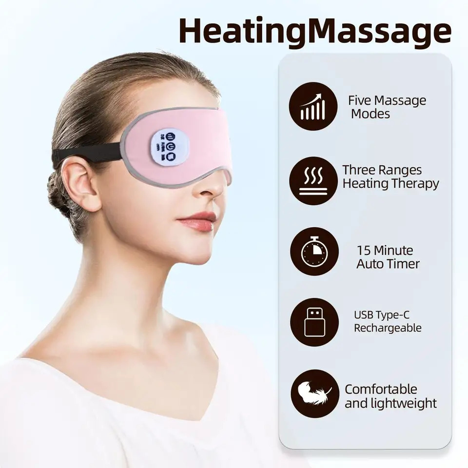 Ice Massage Eye Mask Electric Heating Eye Massager Relieve Eye Fatigue Dark Circles Sleeping Mask Eyeshadow 250726